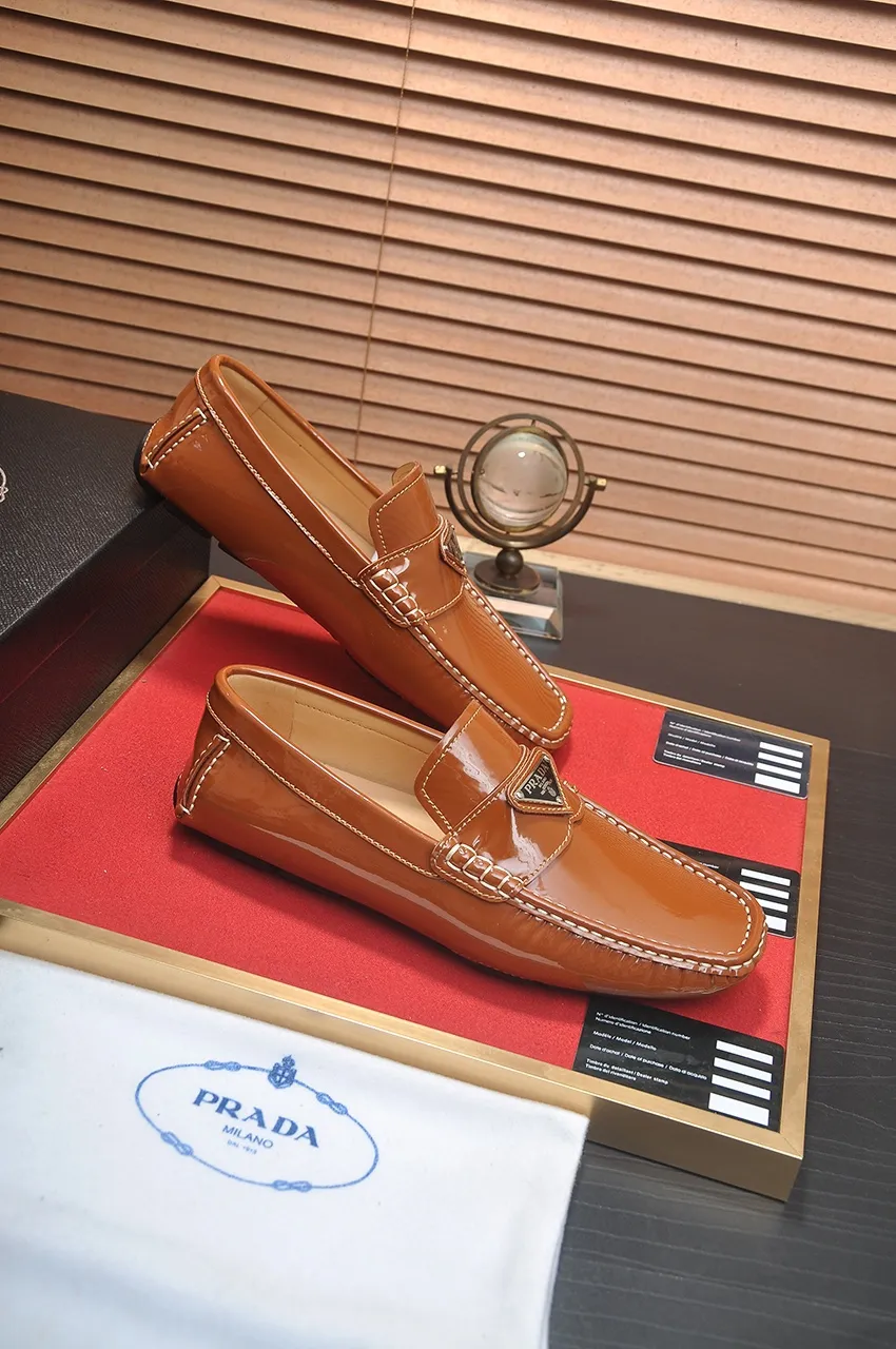Men's Men's Shoes💰420💶【PRADA】 (High-end Niuli) New 🍀PRADA - Prada Doudou Shoes! Made of imported original cowhide, the inner top layer is comfortable cowhide lining! Original wear-resistant rubber outsole! High quality products! Code number 38-45 (45 customized)